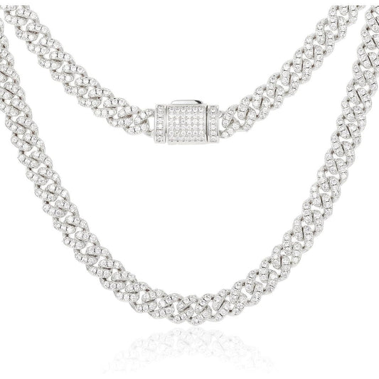 Lab Grown Diamond Cuban Link Chain 5.3 - 7 Ct Miami Cuban Necklace 18k Gold Plated Sterling Silver Iced Out Chain 6MM Moissanite Chain For Men Women - Future Jewelry