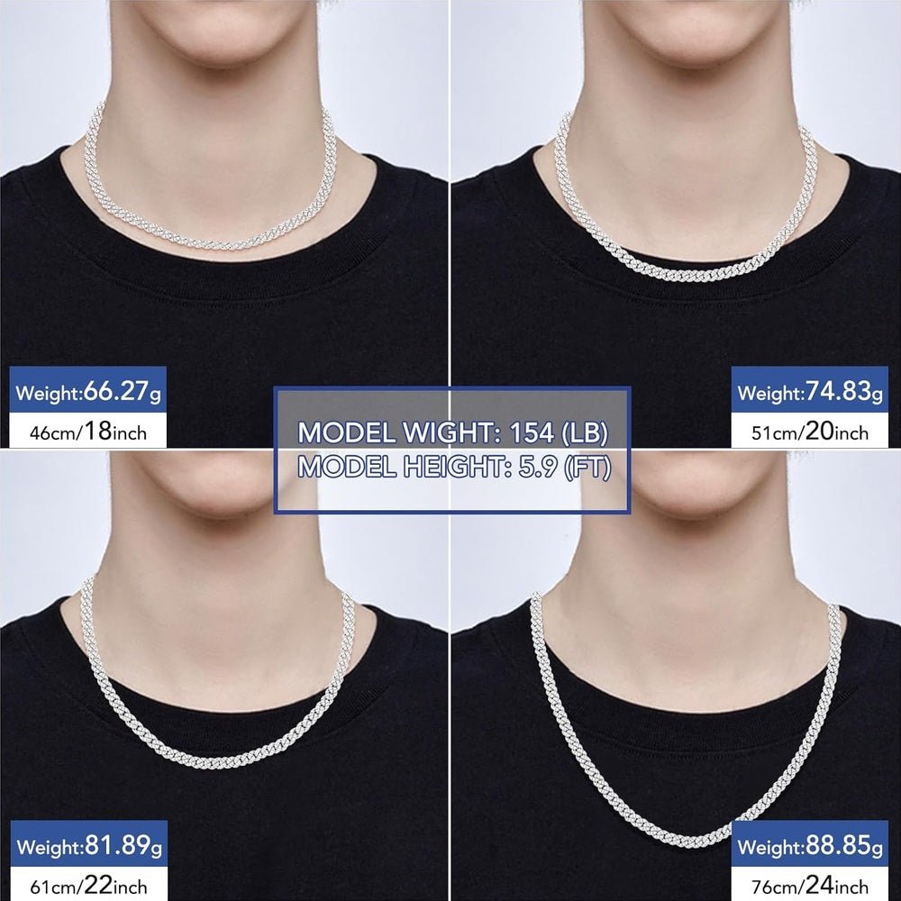 Lab Grown Diamond Cuban Link Chain 5.3 - 7 Ct Miami Cuban Necklace 18k Gold Plated Sterling Silver Iced Out Chain 6MM Moissanite Chain For Men Women - Future Jewelry