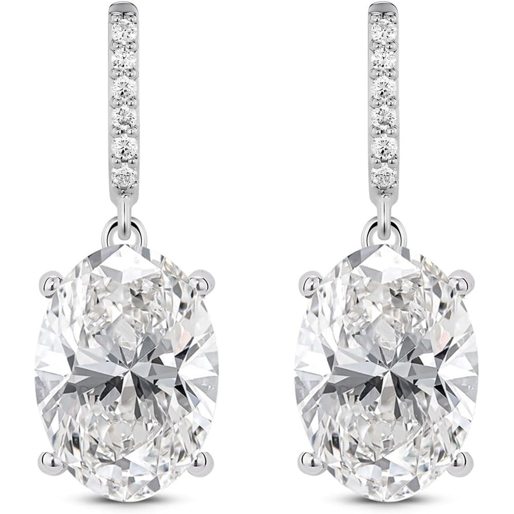 Lab Grown Diamond Dangle Earrings in Sterling Silver - Future Jewelry