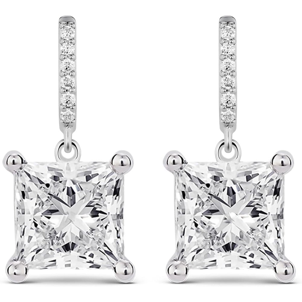Lab Grown Diamond Dangle Earrings in Sterling Silver - Future Jewelry