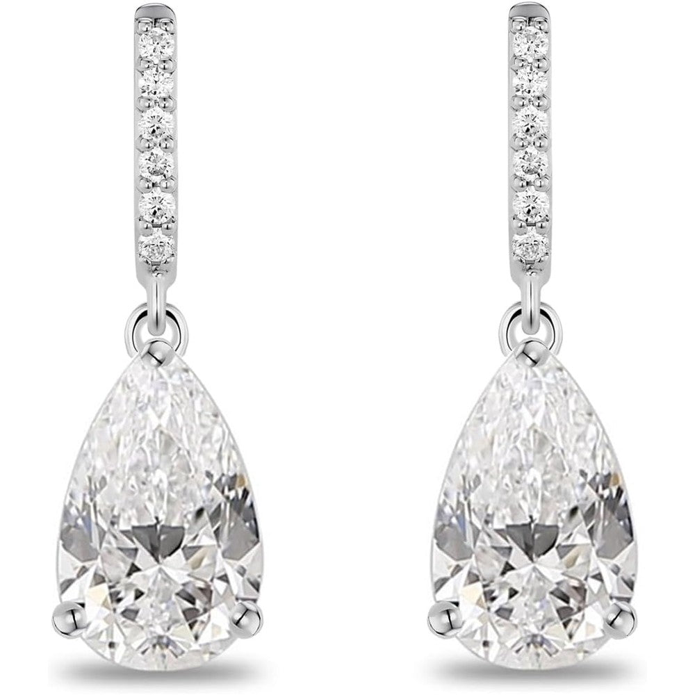 Lab Grown Diamond Dangle Earrings in Sterling Silver - Future Jewelry