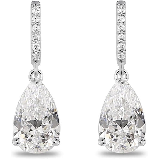 Lab Grown Diamond Dangle Earrings in Sterling Silver - Future Jewelry