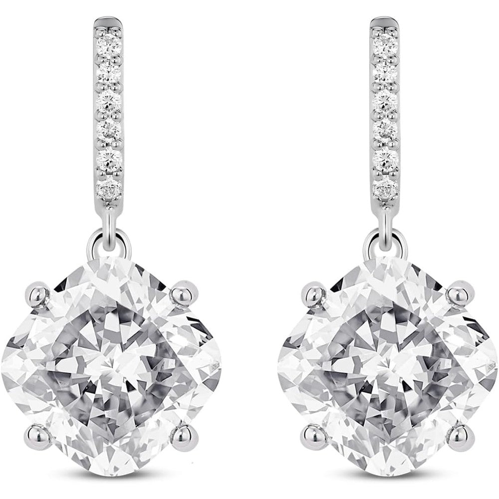 Lab Grown Diamond Dangle Earrings in Sterling Silver - Future Jewelry