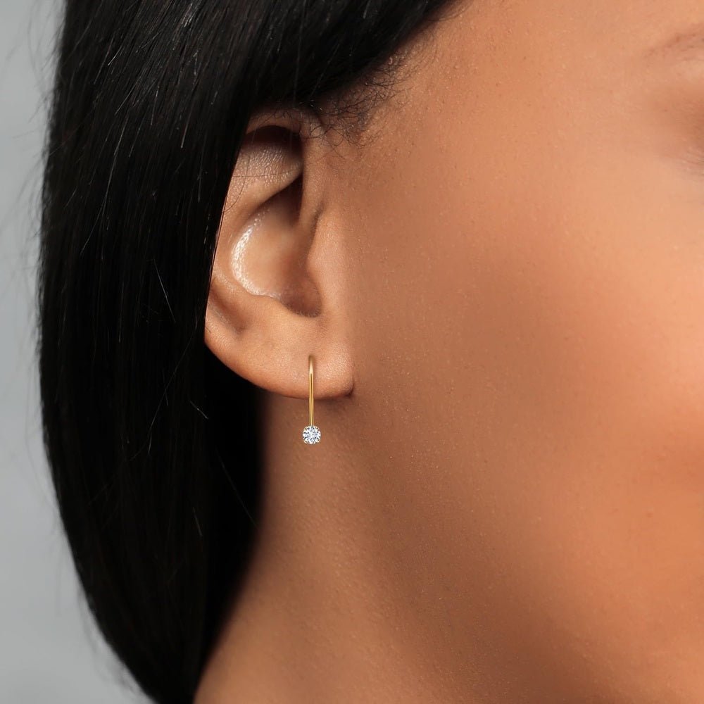 Lab Grown Diamond Drop Earrings in 14K Yellow Gold - Future Jewelry