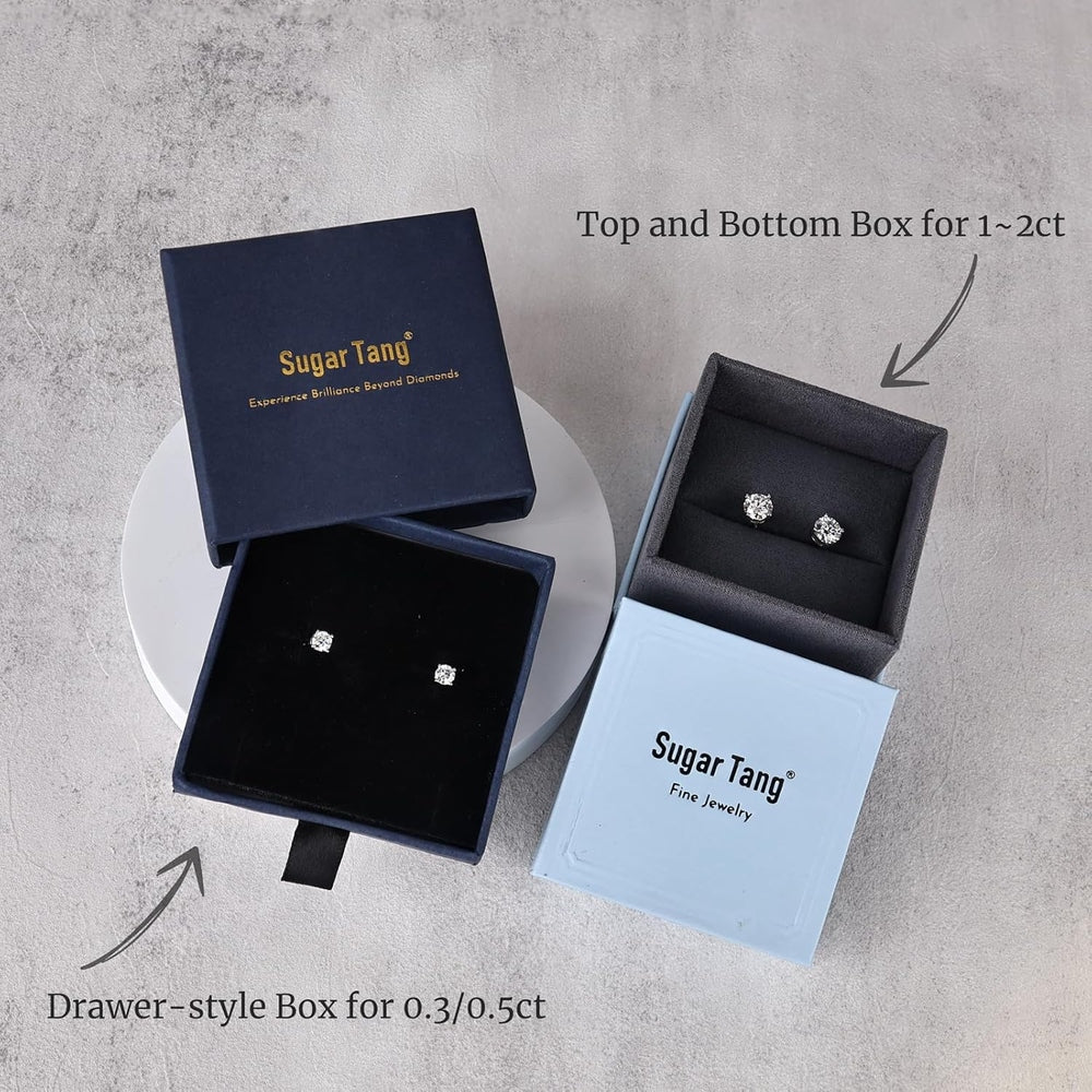 Lab Grown Diamond Earrings, Diamond Stud Earrings for Women 1 - 3 CT 18K White Gold Silver Earring for Men, Lab Grown Hypoallergenic Jewelry - Future Jewelry