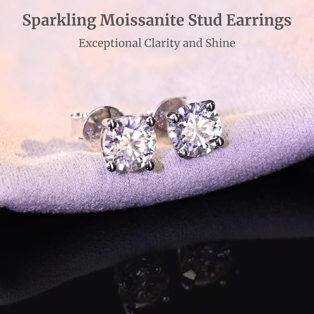 Lab Grown Diamond Earrings, Diamond Stud Earrings for Women 1 - 3 CT 18K White Gold Silver Earring for Men, Lab Grown Hypoallergenic Jewelry - Future Jewelry