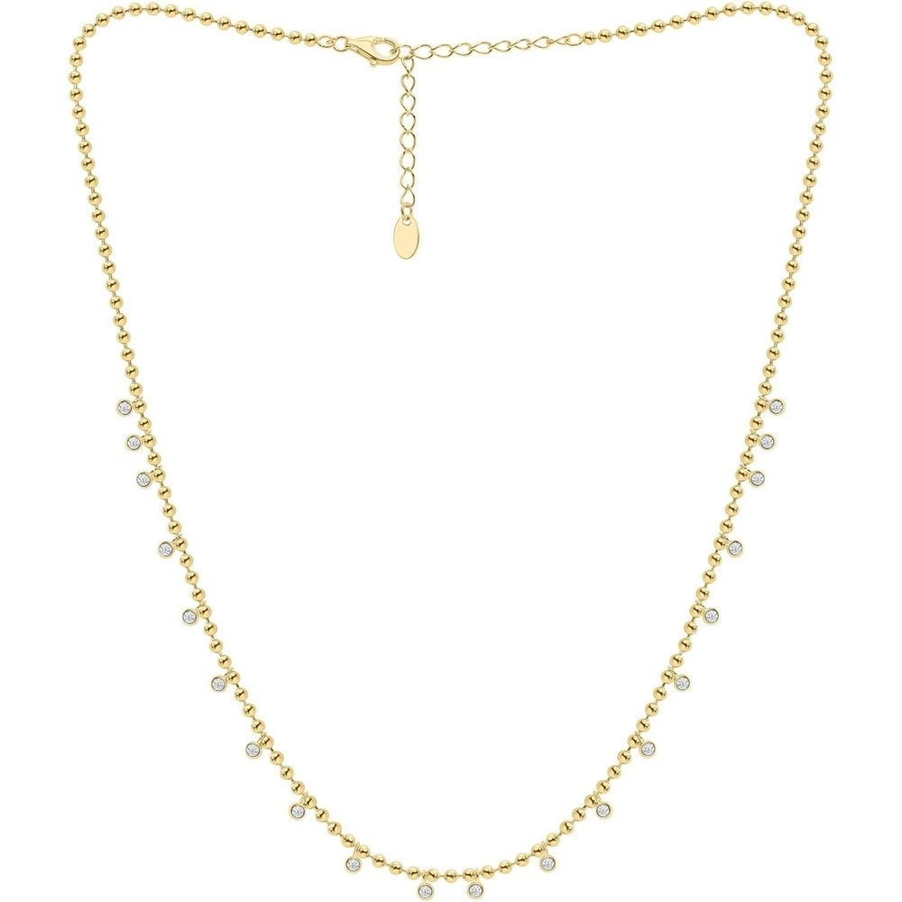 Lab Grown Diamond & Emerald Necklace in Gold Over Silver - Future Jewelry