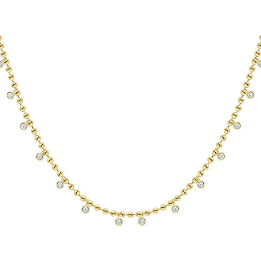 Lab Grown Diamond & Emerald Necklace in Gold Over Silver - Future Jewelry
