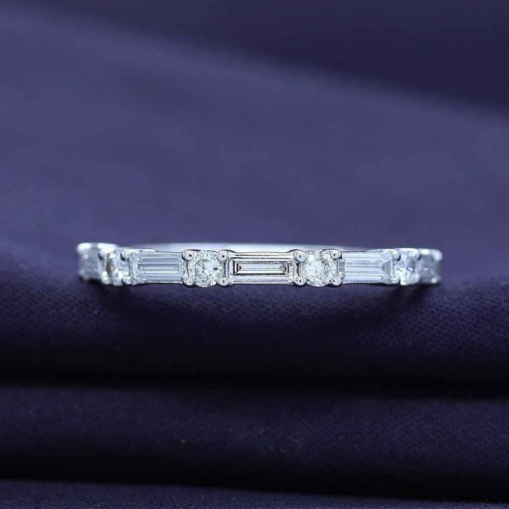 Lab Grown Diamond Half Eternity Ring in 14K Rose Gold - Future Jewelry