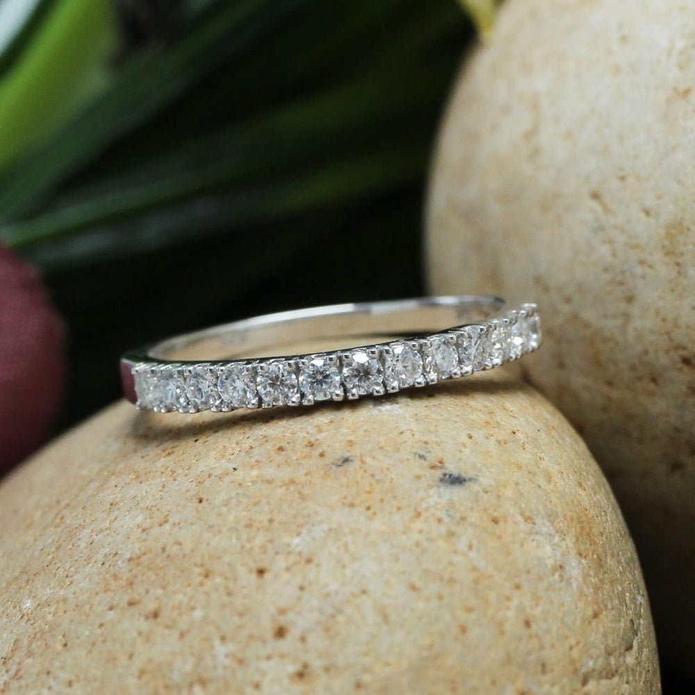 Lab Grown Diamond Half Eternity Ring in 14K Rose Gold Over Silver - Future Jewelry