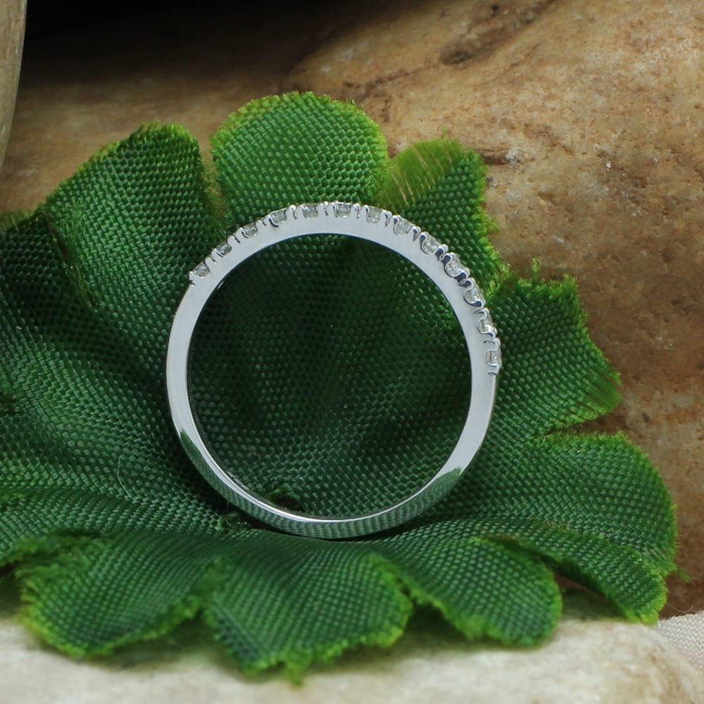 Lab Grown Diamond Half Eternity Ring in 14K Rose Gold Over Silver - Future Jewelry