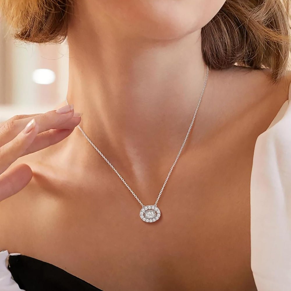 Lab Grown Diamond Halo Pendant Necklace for Women | 0.25 CTTW H Color I1 Clarity - Future Jewelry
