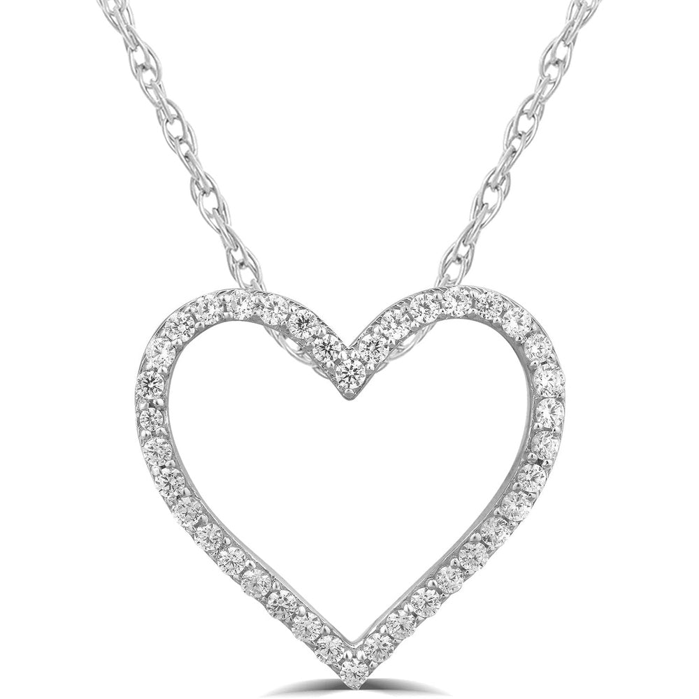 Lab Grown Diamond Heart Pendant Necklace in Silver - Future Jewelry