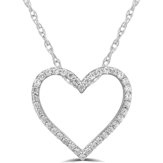 Lab Grown Diamond Heart Pendant Necklace in Silver - Future Jewelry
