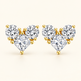 Lab Grown Diamond Heart Stud Earrings, 18K Gold