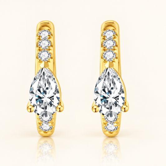 Lab Grown Diamond Hoop Clip Earrings in 18K Yellow Gold - Future Jewelry