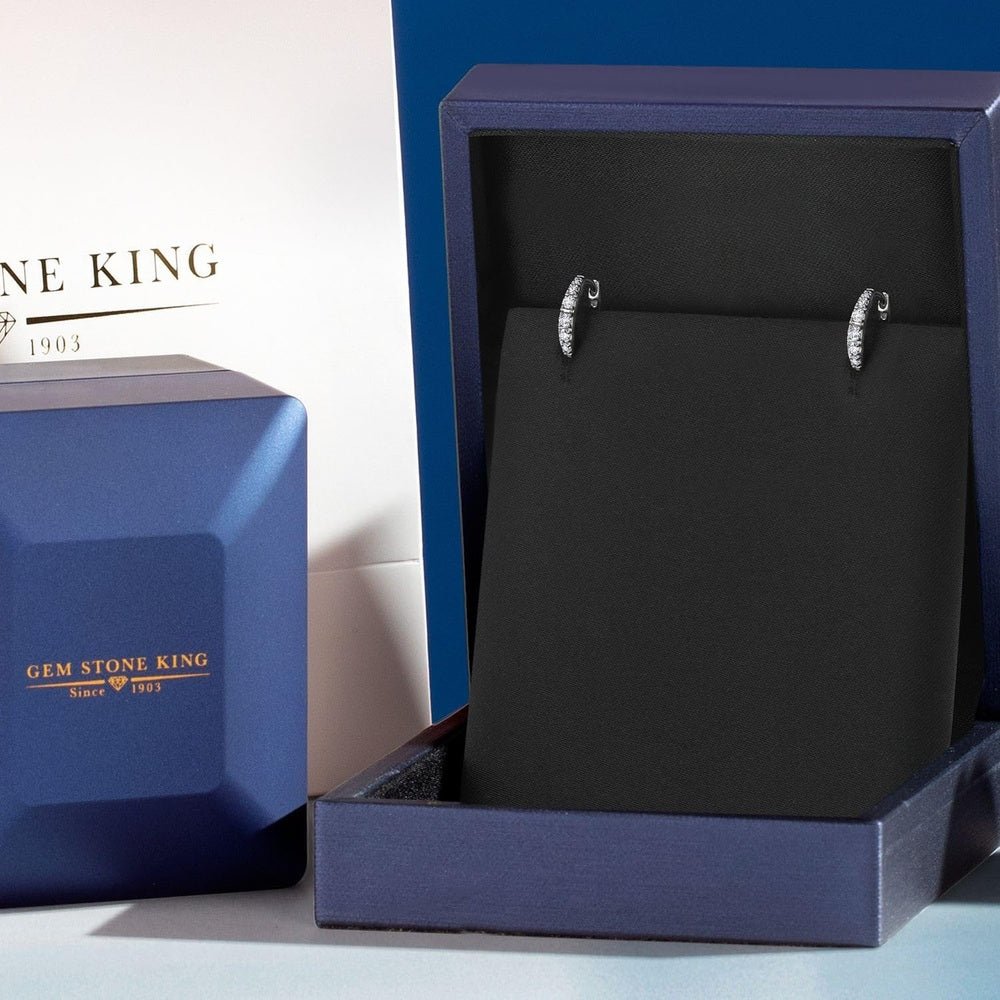 Lab Grown Diamond Hoop Earrings in 10K White Gold, Ten Millimeter - Future Jewelry