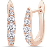 Pink Blue or Green Lab Diamond Jewelry Set: Hoop Earrings and Circle Pendant Necklace