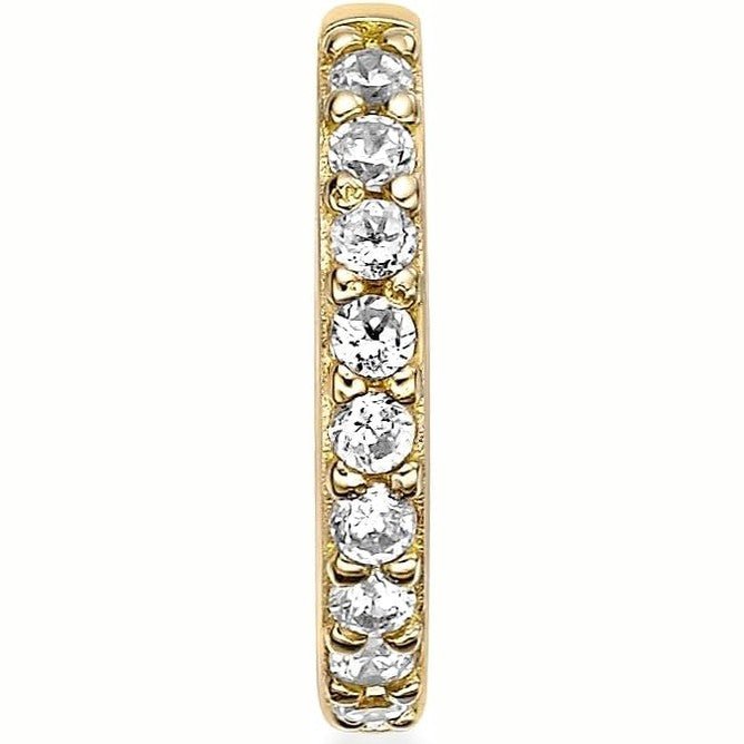 Lab Grown Diamond Huggie Ear Cuff Earring for Women - 18k Yellow Gold Plated 925 Sterling Silver Earrings for Her (F - G, VS1 - VS2, 0.08 cttw) Open Non Piercing Hypoallergenic - Future Jewelry
