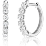 Lab Diamond Jewelry Set: Huggie Earrings, Solitaire Necklace and Station Bracelet