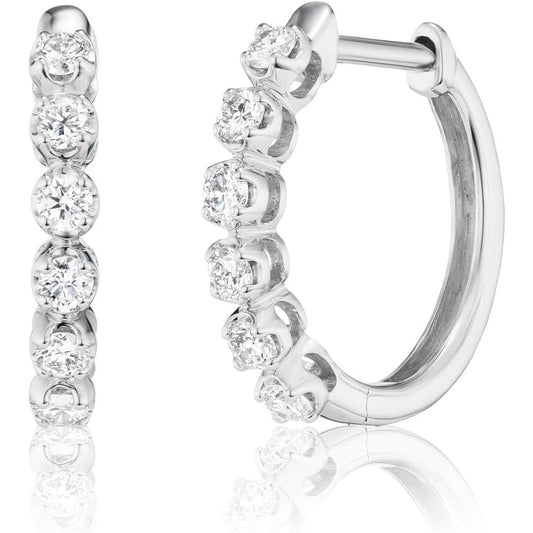 Lab Grown Diamond Huggie Earrings IGI Certified 10K Gold - Future Jewelry