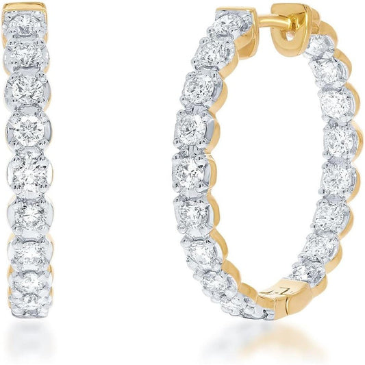 Lab Grown Diamond Inside - Out Hoop Earrings - Future Jewelry