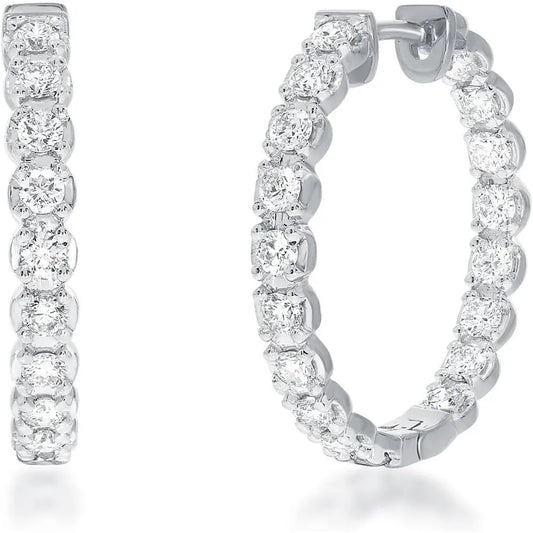 Lab Grown Diamond Inside - Out Hoop Earrings - Future Jewelry