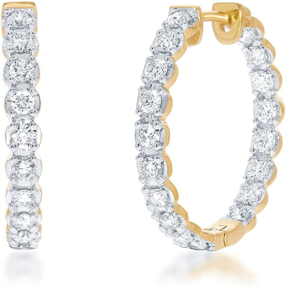 Lab Grown Diamond Inside - Out Hoop Earrings - Future Jewelry