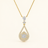 Pear Lab Grown Diamond Pendant Necklace, 18K Gold