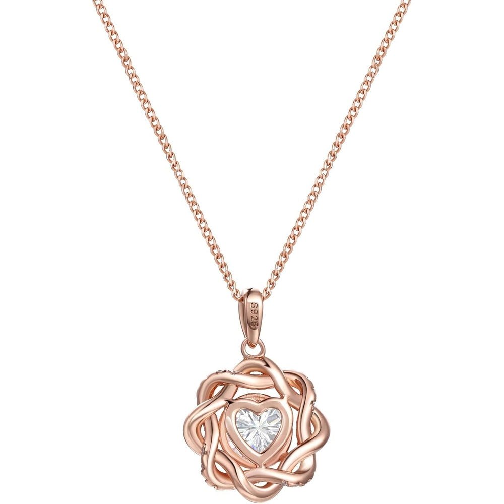 Lab Grown Diamond Pendant Necklace for Women, 1CT, 2CT, 3CT, D Color & VVS1 Clarity Lab Grown Diamond rose gold necklace Diamond Jewelry, 18K Rose with Certificate, Round Brilliant Cut, Romantic Gift - Future Jewelry