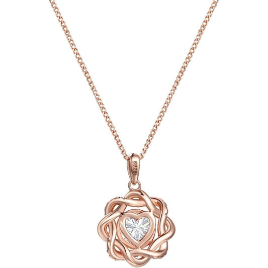 Lab Grown Diamond Pendant Necklace for Women, 1CT, 2CT, 3CT, D Color & VVS1 Clarity Lab Grown Diamond rose gold necklace Diamond Jewelry, 18K Rose with Certificate, Round Brilliant Cut, Romantic Gift - Future Jewelry
