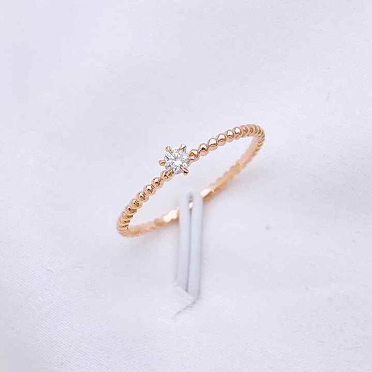 The Vintage Charm Ring: 18K Rose Gold Diamond Fine Ring
