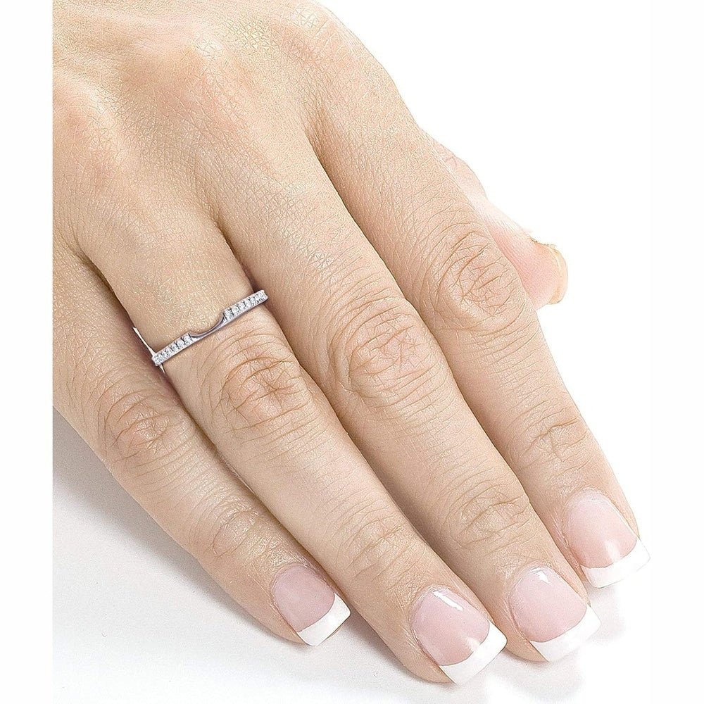 Lab Grown Diamond Shadow Wedding Band in 14K White Gold - Future Jewelry