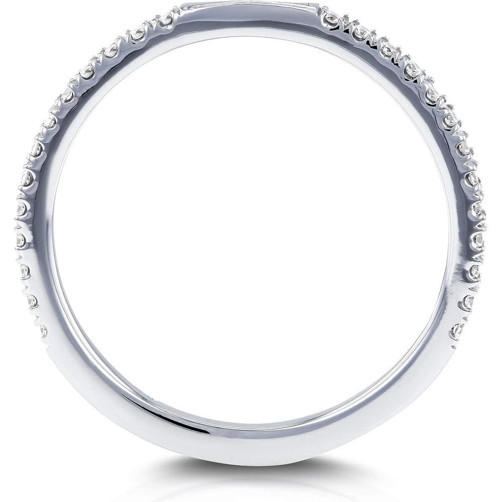 Lab Grown Diamond Shadow Wedding Band in 14K White Gold - Future Jewelry