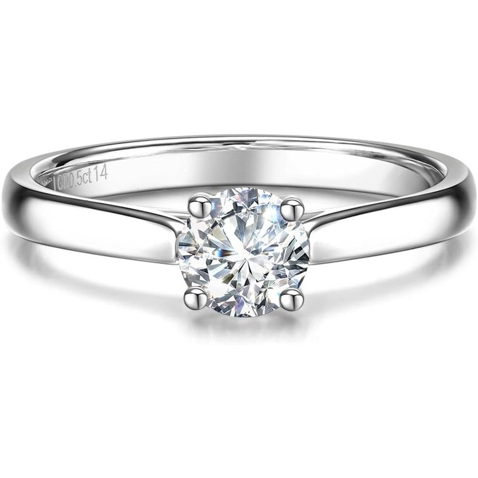 Lab Grown Diamond Solitaire Engagement Ring in 14K or 18K Gold - Future Jewelry