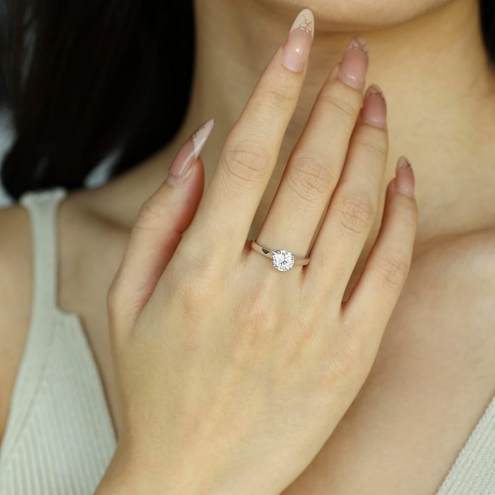 Lab Grown Diamond Solitaire Engagement Ring in 14K or 18K Gold - Future Jewelry