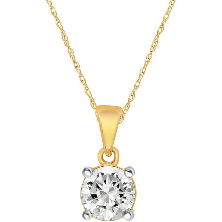 Lab Grown Diamond Solitaire Necklace for Women | 1/6 - 1/3 CT. TW. Certified GH VS/SI Diamond Pendant Necklace - Future Jewelry