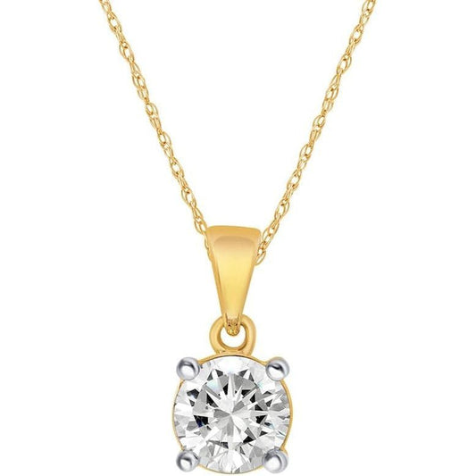 Lab Grown Diamond Solitaire Necklace for Women | 1/6 - 1/3 CT. TW. Certified GH VS/SI Diamond Pendant Necklace - Future Jewelry
