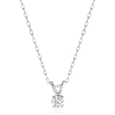 Lab Grown Diamond Solitaire Pendant, 14K Gold