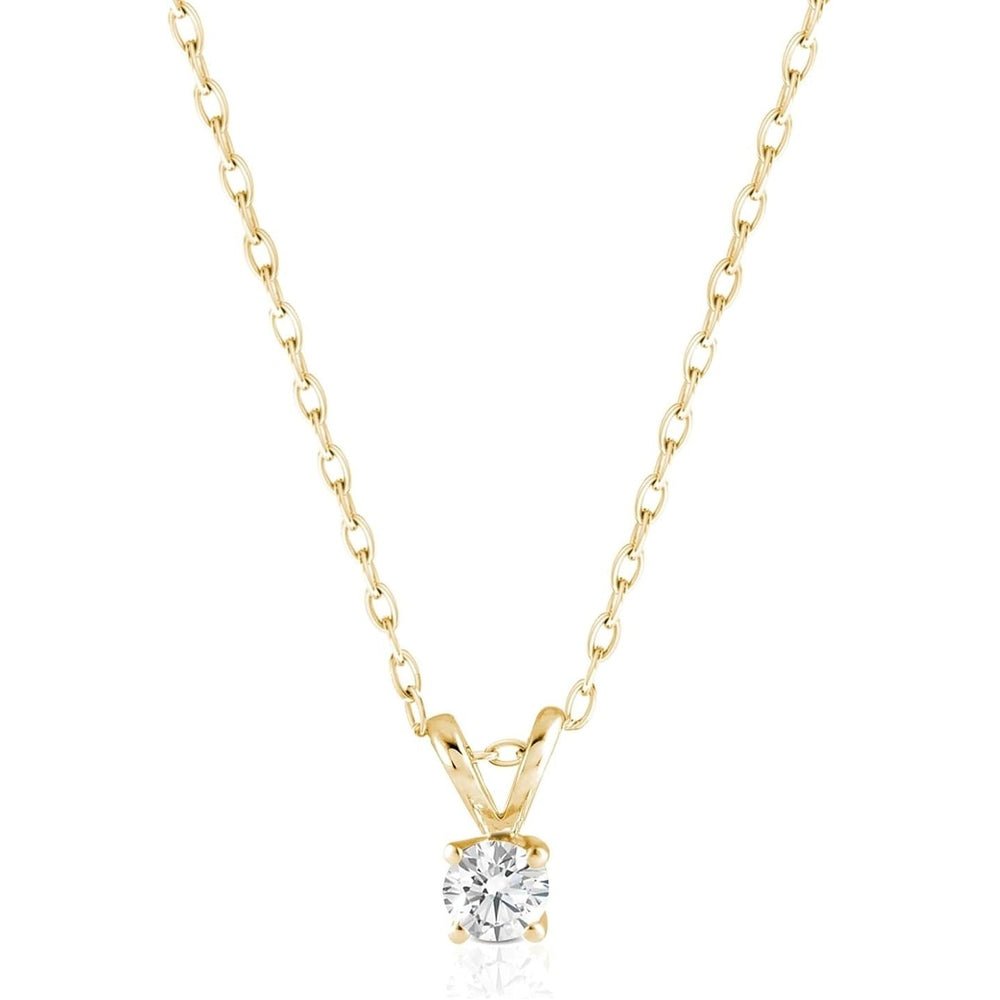 Lab Grown Diamond Solitaire Pendant in 14K Gold - Future Jewelry