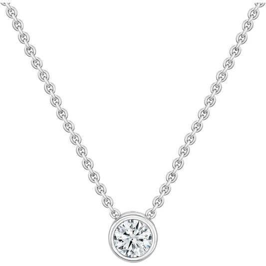 Lab Grown Diamond Solitaire Pendant in Sterling Silver - Future Jewelry