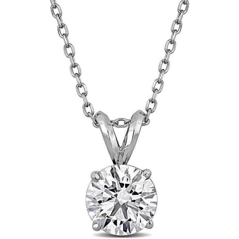 Lab - Grown Diamond Solitaire Pendant - With Unique laser engraved Diamond ID, VVS2 Clarity - D Color , 1/2 to 3 CT - Future Jewelry
