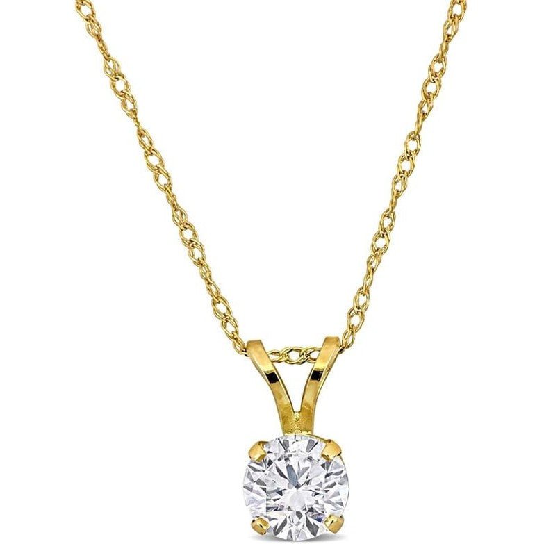 Lab - Grown Diamond Solitaire Pendant - With Unique laser engraved Diamond ID, VVS2 Clarity - D Color , 1/2 to 3 CT - Future Jewelry