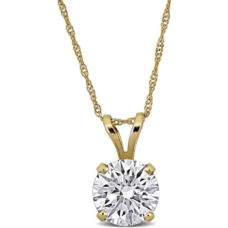 Lab - Grown Diamond Solitaire Pendant - With Unique laser engraved Diamond ID, VVS2 Clarity - D Color , 1/2 to 3 CT - Future Jewelry