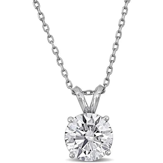 Lab - Grown Diamond Solitaire Pendant - With Unique laser engraved Diamond ID, VVS2 Clarity - D Color , 1/2 to 3 CT - Future Jewelry