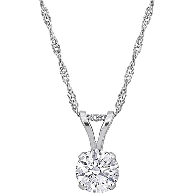 Lab - Grown Diamond Solitaire Pendant - With Unique laser engraved Diamond ID, VVS2 Clarity - D Color , 1/2 to 3 CT - Future Jewelry