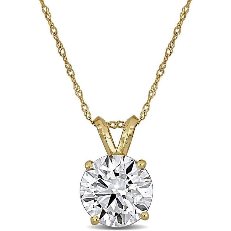 Lab - Grown Diamond Solitaire Pendant - With Unique laser engraved Diamond ID, VVS2 Clarity - D Color , 1/2 to 3 CT - Future Jewelry