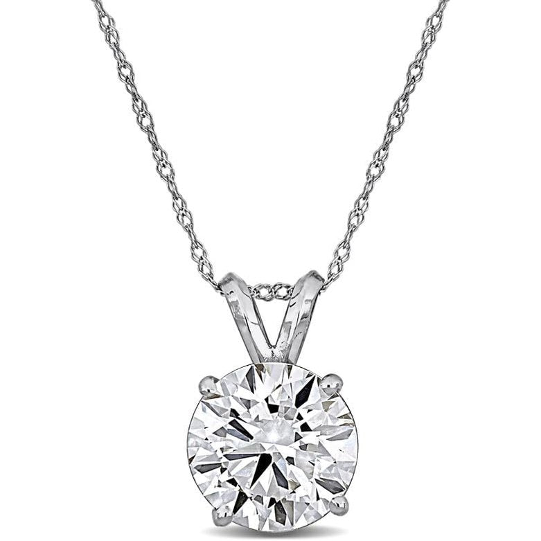 Lab - Grown Diamond Solitaire Pendant - With Unique laser engraved Diamond ID, VVS2 Clarity - D Color , 1/2 to 3 CT - Future Jewelry