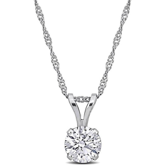 Lab - Grown Diamond Solitaire Pendant - With Unique laser engraved Diamond ID, VVS2 Clarity - D Color , 1/2 to 3 CT - Future Jewelry