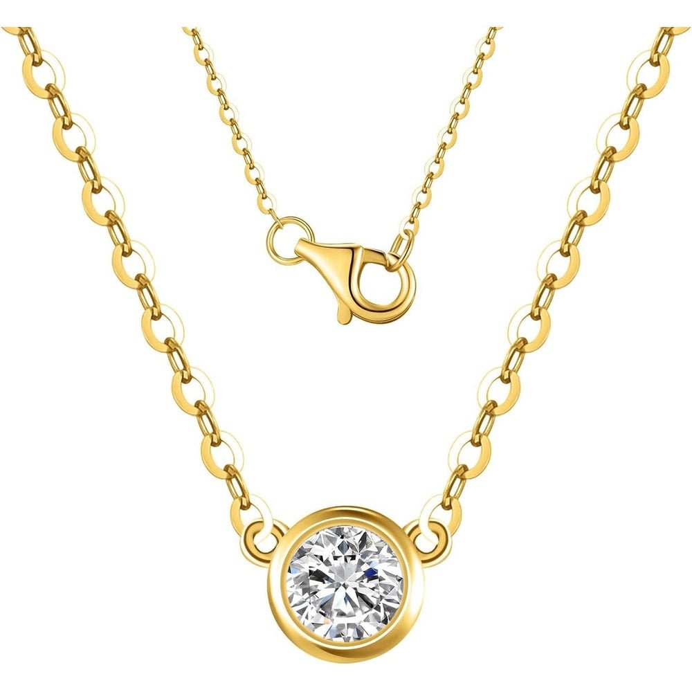 Lab Grown Diamond Solitaire Station Necklace in 14K Gold - Future Jewelry